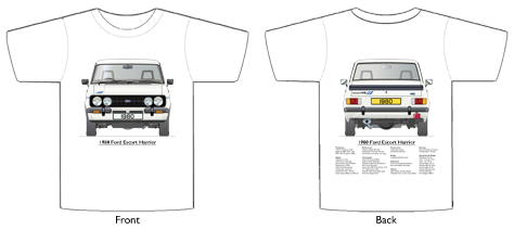 Ford Escort MkII Harrier 1980 T-shirt Front & Back